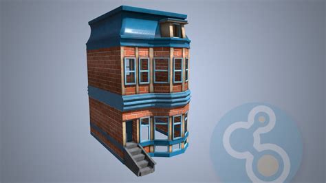 3d stylized building model