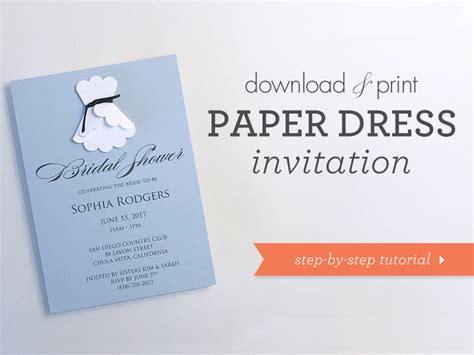 3d Wedding Dress Shower Invitations