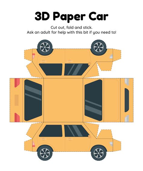 Full Download 3D Paper Car Cut Out Template Printable 