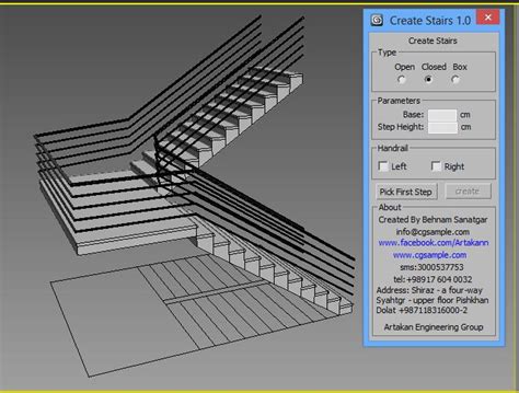 3ds Max Stairs   Cadstair 3ds Max Stair Generator 3db3 Com Free - 3ds Max Stairs