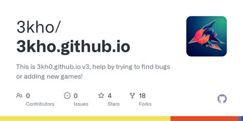 GitHub · Where software is built. ThePubGames / 3kho.github.io Public.