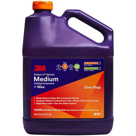 3m medium cutting compound.  Its premium 3MTM Perfect-ItTM Gelcoat Medium Cutting Com...
