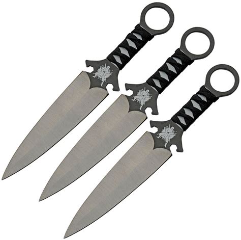 3pc Rite Edge Punisher Skull THROWING KNIFE SET w/ Sheath 8 …