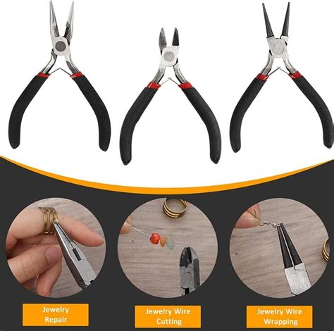 3pcs 10-12.5cm Jewelers Pliers Set Making Beading Craft Mini …