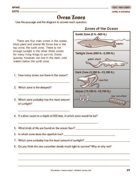 3rd 4th 5th 6th Ocean Floor Parts Labeling Ocean Floor Worksheets 5th Grade - Ocean Floor Worksheets 5th Grade