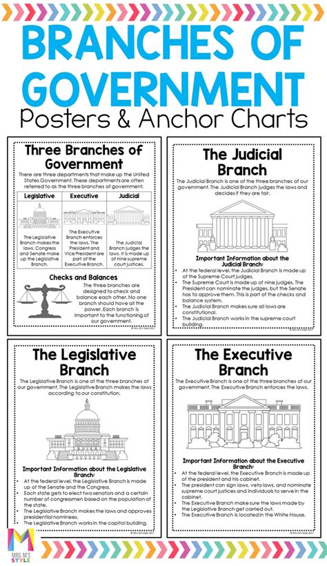 3rd Grade Branches of Government Worksheet