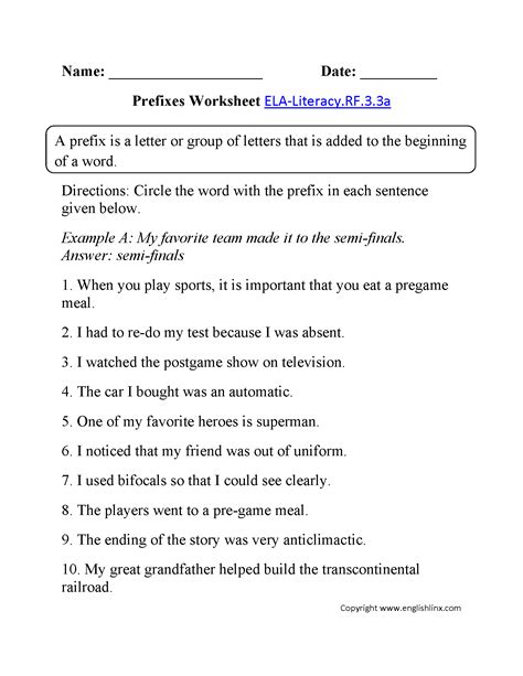3rd Grade Common Core Reading Literature Worksheets