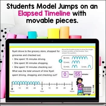 3rd Grade Elapsed Time Number Line Find the Total Time Marvel Math
