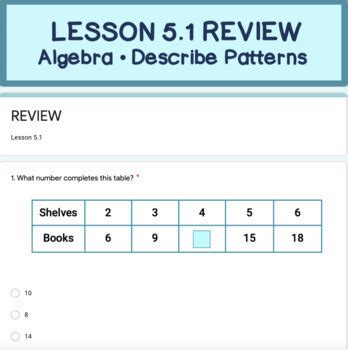 3rd Grade Math 5.1, Describe Patterns in a Table YouTube