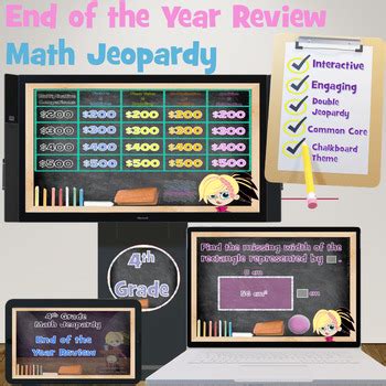 3rd Grade Math Jeopardy Review Game Ccss