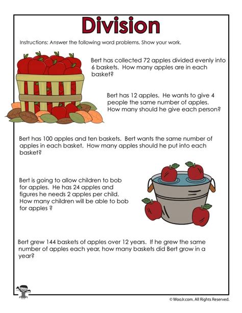3rd Grade Multiplication and Division Word Problem Coloring Worksheets