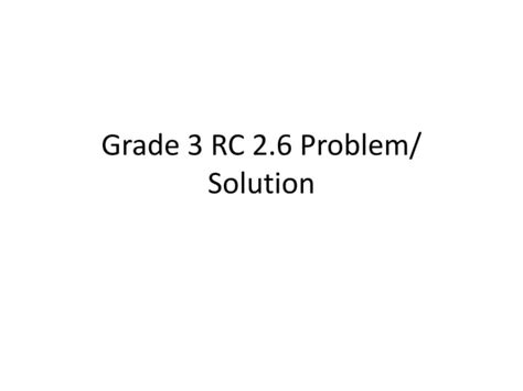 3rd Grade Problem Solution Ppt
