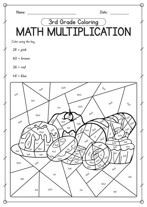 3rd Grade Properties of Multiplication Coloring Worksheets Printables