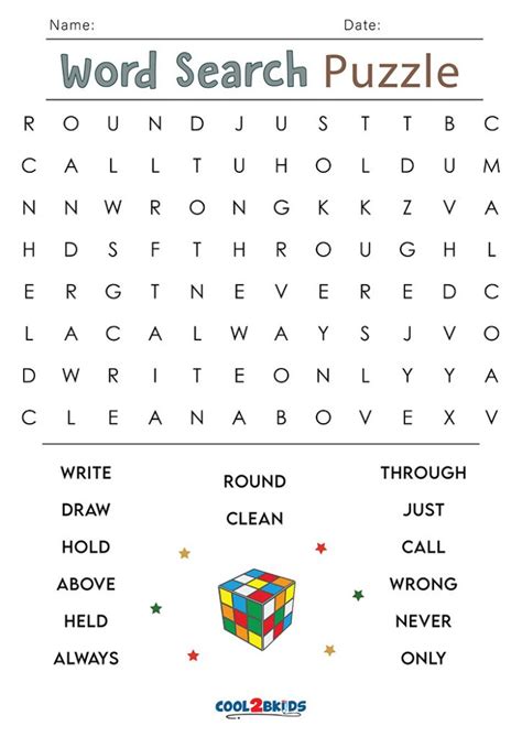 3rd Grade Word Search Printable Word Search Printable