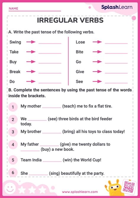 3rd form irregular verbs worksheet
