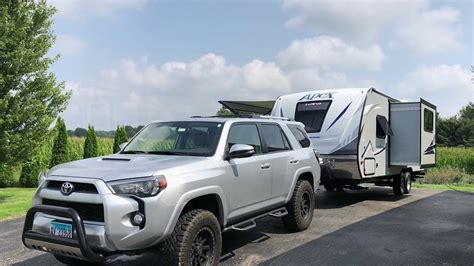 I tow a camping trailer with my 2021 4Runner with Fox 2.5 DSC Suspension. Watch as I give my thoughts on how well a 4Runner tows!Curt Brake Controller: http.... 