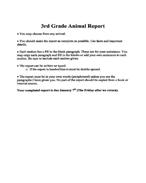 3rd Grade 3 D Animal Reports 8211 Elementary 2nd Grade Animal Report - 2nd Grade Animal Report
