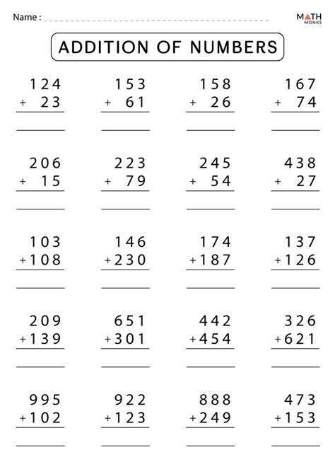 3rd Grade Addition Worksheets With Answer Key Math 3rd Grade Number Add Worksheet - 3rd Grade Number Add Worksheet