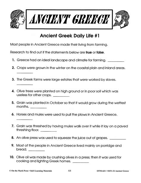 3rd Grade Ancient Greece Study Guide Eaep