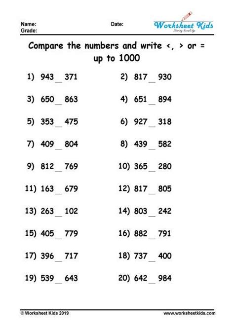 3rd Grade Comparing Numbers Worksheets 4th Grade Greater Number Worksheet 3rd Grade - Greater Number Worksheet 3rd Grade