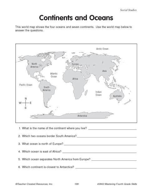 3rd Grade Continents And Oceans Printable Worksheets Continent Worksheet For 3rd Grade - Continent Worksheet For 3rd Grade