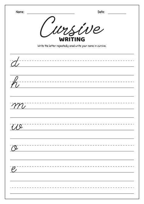 3rd Grade Cursive Handwriting Practice Sheets Third Grade Cursive Handwriting Worksheet - Third Grade Cursive Handwriting Worksheet
