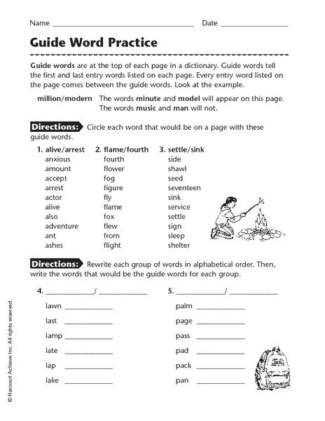 3rd grade dictionary guide word resources. - Guías de estudio de matemáticas de grado 8.