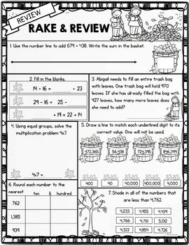 3rd Grade Fall Packet Math And Reading Fall 3rd Grade Fall Worksheet - 3rd Grade Fall Worksheet