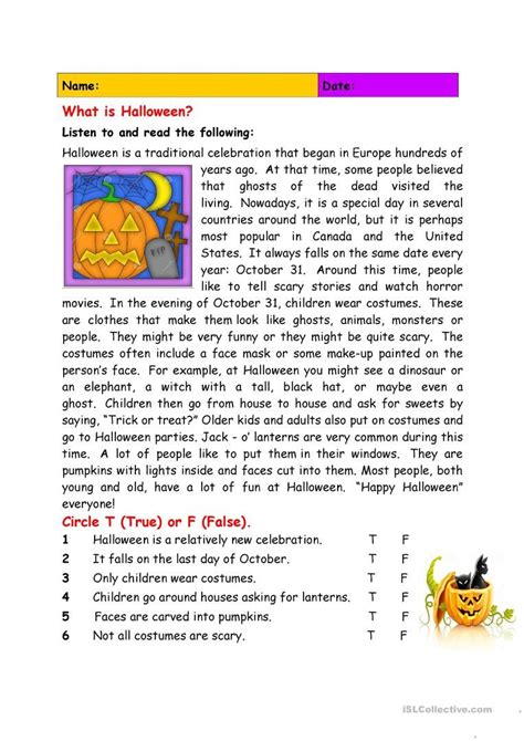 3rd Grade Halloween Reading Comprehension For Spooky Fun Halloween Stories For 4th Graders - Halloween Stories For 4th Graders