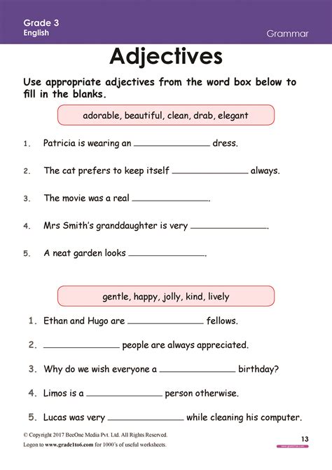 3rd Grade Interactive Adjective Worksheets Education Com Adjective Activities 3rd Grade - Adjective Activities 3rd Grade