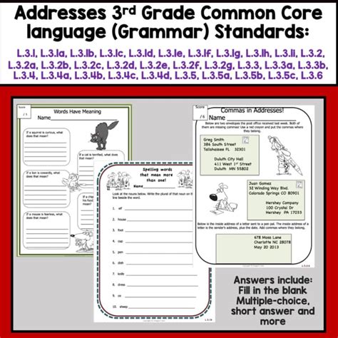 3rd Grade Language Common Core Standards