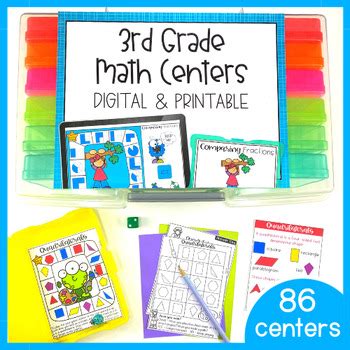 3rd Grade Math Centers With Printable And Digital Third Grade Math Centers - Third Grade Math Centers