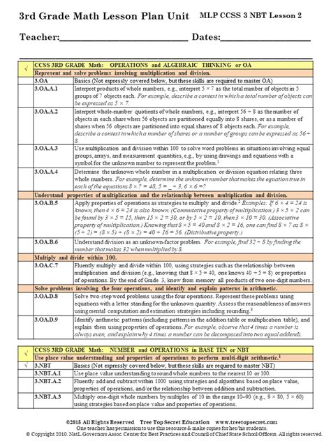 3rd grade math lesson plans pdf.  Thousands of free worksheets in math, re...