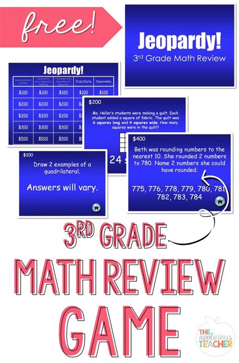 3rd Grade Math Review Jeopardy Powerpoint Freebie Fractions Jeopardy 3rd Grade - Fractions Jeopardy 3rd Grade