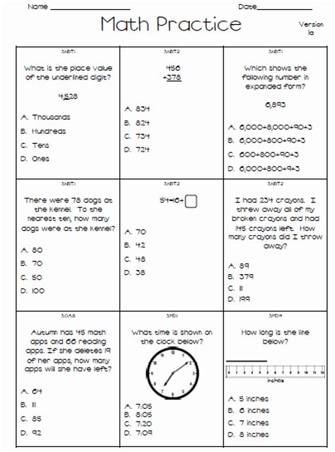 3rd grade math staar test practice