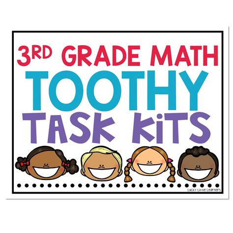 3rd Grade Math Toothy Task Cards Bundle Lucky Math Task Cards 3rd Grade - Math Task Cards 3rd Grade