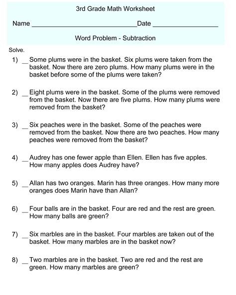 3rd Grade Math Word Problems Test Prep Spiral 3rd Grade Math Words - 3rd Grade Math Words