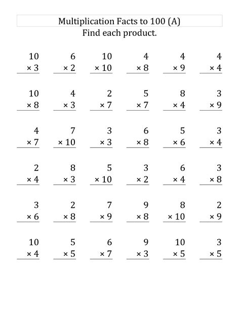 3rd Grade Multiplication Facts Resources Education Com 3rd Grade Multiplication Facts Worksheets - 3rd Grade Multiplication Facts Worksheets
