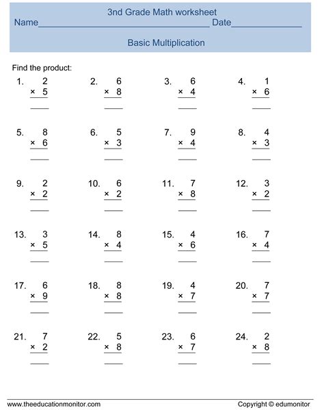 3rd Grade Multiplication Worksheets 3rd Grade Multiplication Worksheet Table - 3rd Grade Multiplication Worksheet Table