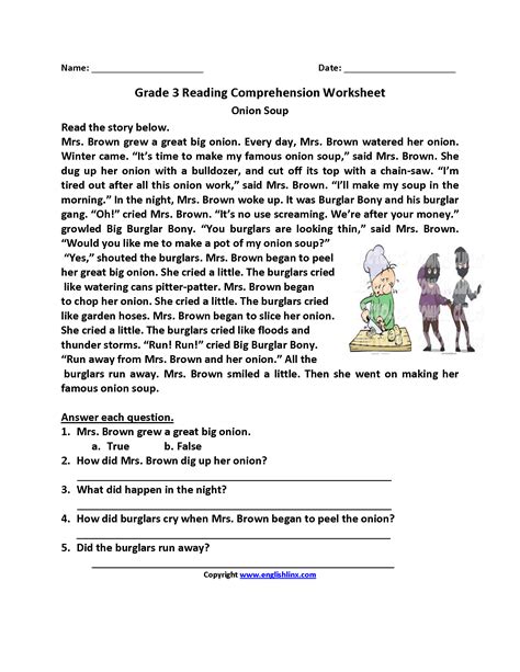 3rd Grade Reading Comprehension Worksheets Comprehension Worksheet Grade 3 - Comprehension Worksheet Grade 3