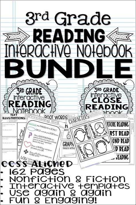 3rd Grade Reading Interactive Notebook Bundle Editable Lessons Interactive Reading Notebooks 3rd Grade - Interactive Reading Notebooks 3rd Grade