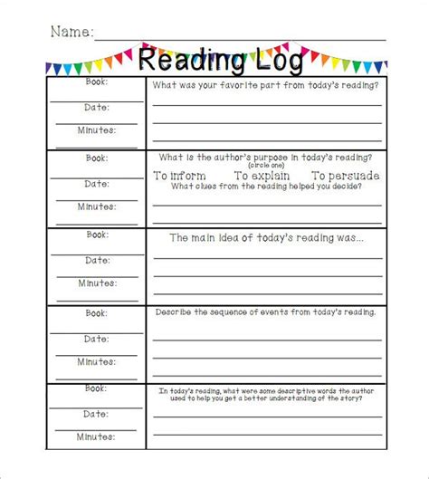 3rd Grade Reading Log Homework Third Grade Homework Reading Log For 4th Grade - Reading Log For 4th Grade