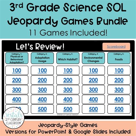 3rd Grade Science Sol Jeopardy Games Bundle Science Jeopardy 3rd Grade - Science Jeopardy 3rd Grade
