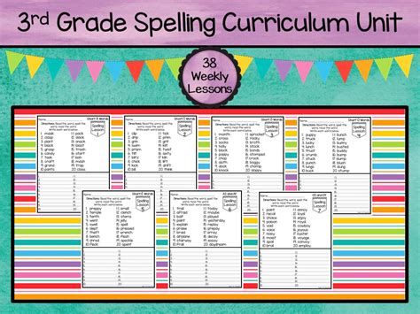 3rd Grade Spelling Unit Spelling Curriculum Spelling Lists Spelling Curriculum 3rd Grade - Spelling Curriculum 3rd Grade