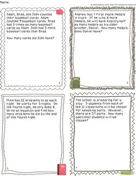 3rd Grade Story Problems Task Cards Bundle By 5th Grade Math Task Cards - 5th Grade Math Task Cards