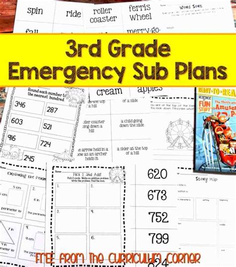 3rd Grade Sub Plans Set 2 The Curriculum Emergency Sub Plans 3rd Grade - Emergency Sub Plans 3rd Grade