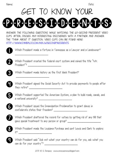 3rd Grade U S Presidents Worksheets Teachervision Learning The Presidents Worksheet - Learning The Presidents Worksheet