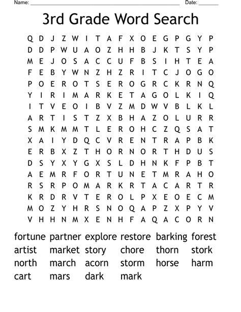 3rd Grade Word Search Wordmint Word Search 3rd Grade - Word Search 3rd Grade