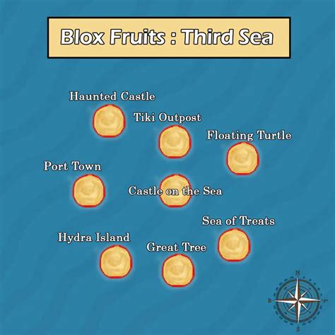 3rd sea map blox fruits. On that note, let’s take a look at the Blox Fruit map with the three seas and all locations. Roblox Blox Fruits: All locations & NPCs in the First Sea; ... The area where you enter the Third Sea: 1500-1575: Blox Fruit Dealer Boat Dealer Luxury Boat Dealer: Hydra Island: Go north-east of the Port Town: 1575-1675: None: Great Tree: Opposite ... 