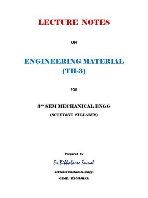 3rd semester mechanical engineering notes